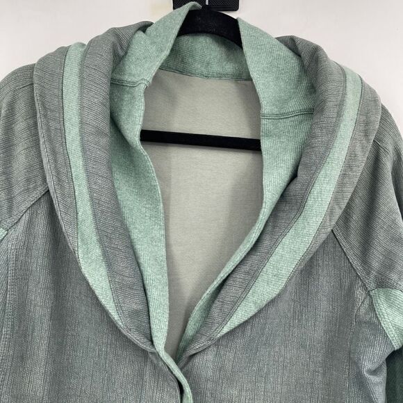 Lululemon To Class Heathered Grey Double Collar Button-Down Jacket Size 10 - Picture 5 of 9